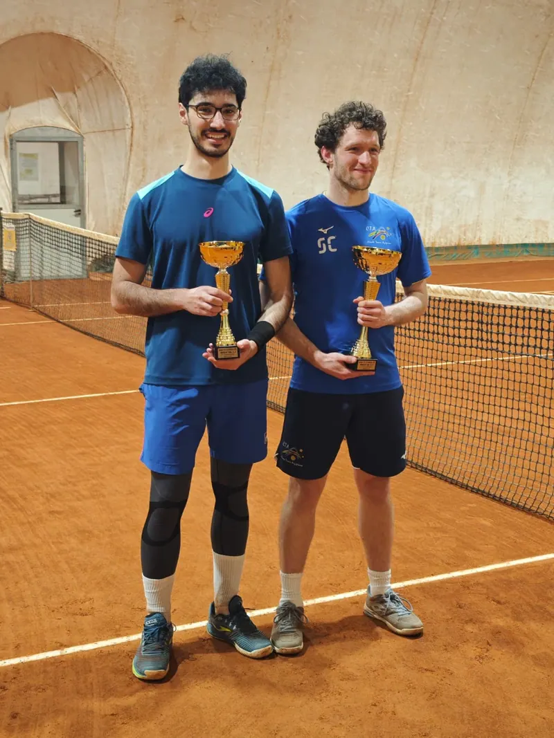 Francesco Sguotti dopo una vittoria in un torneo di tennis
