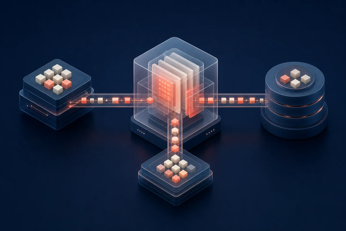 Integrazioni API Visual AI di sistemi software collegati attraverso un ponte centrale di trasformazione dati